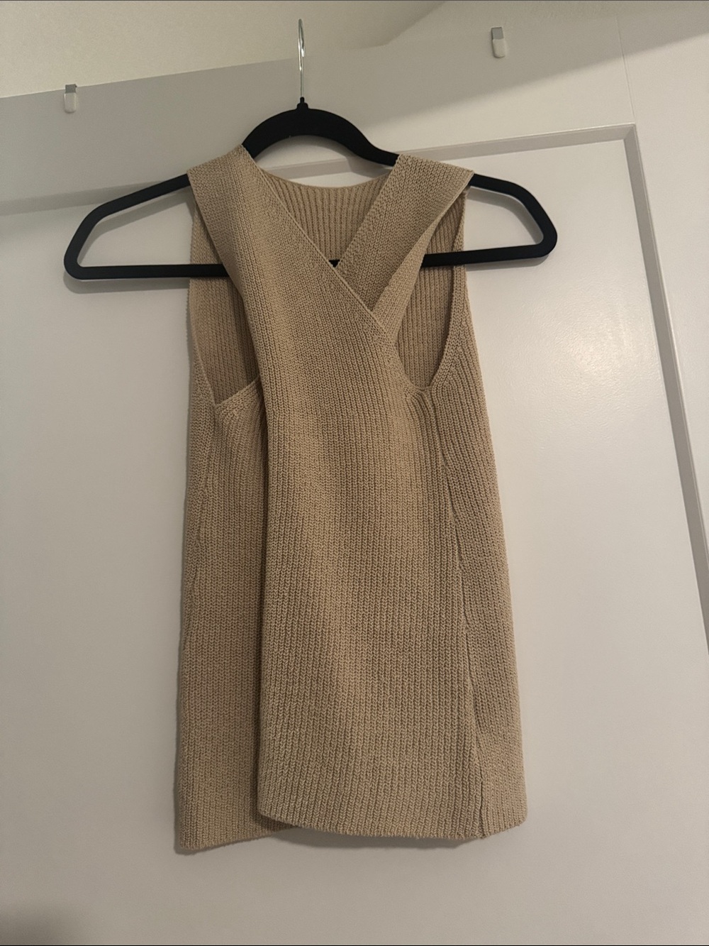Commense Halter Cross-Over Collar Tank Top Knit - Picture 4 of 6